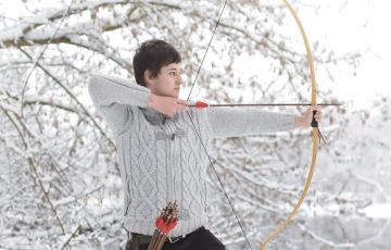 Hotel Almesberger Wellnessurlaub in Oberösterreich Winterurlaub Freizeitaktivitäten Bogenschießen im Winter